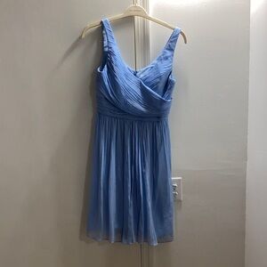 EUC J. Crew light blue chiffon cross bodice dress, Sz 8